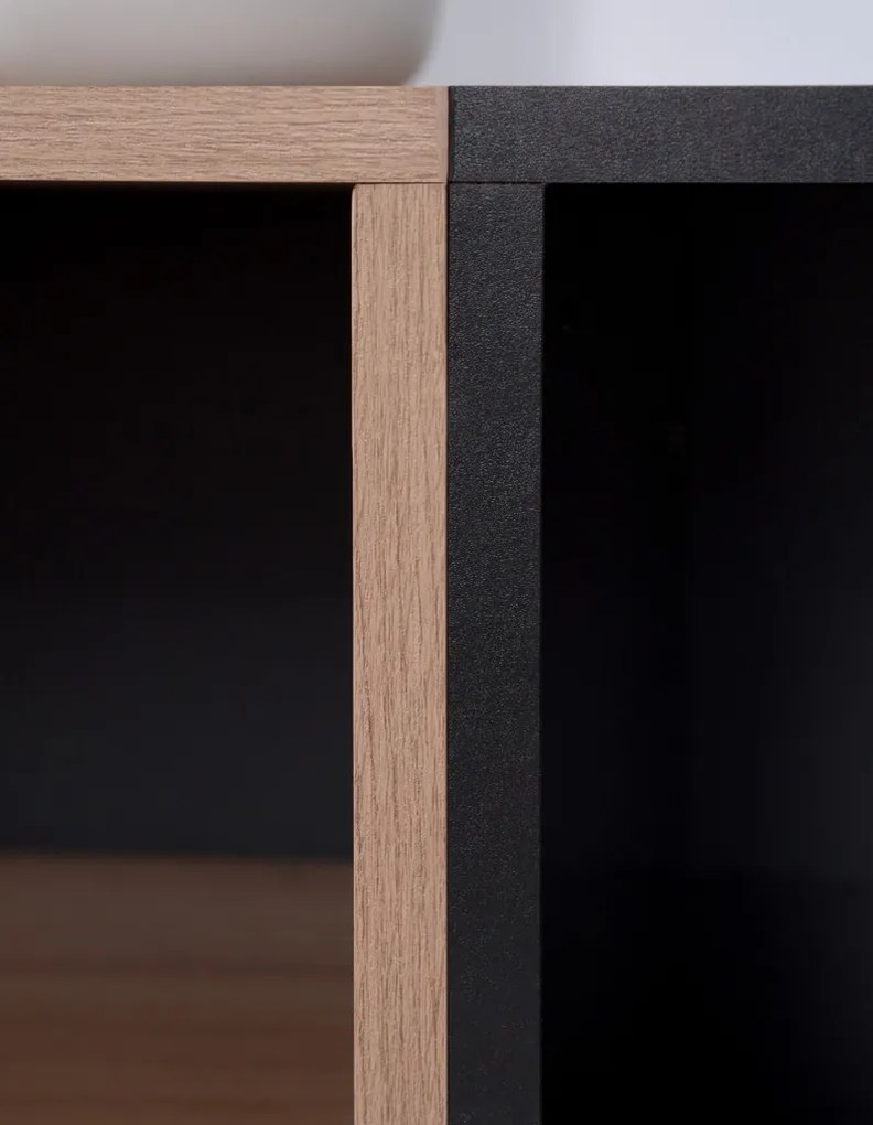 Skrinka 2-dverová Nola, dub artisan/čierna