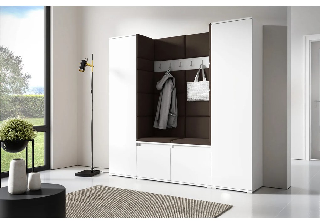 Predsieňová stena AMI 31 Bez zrkadla Biela Tmavo hnedá