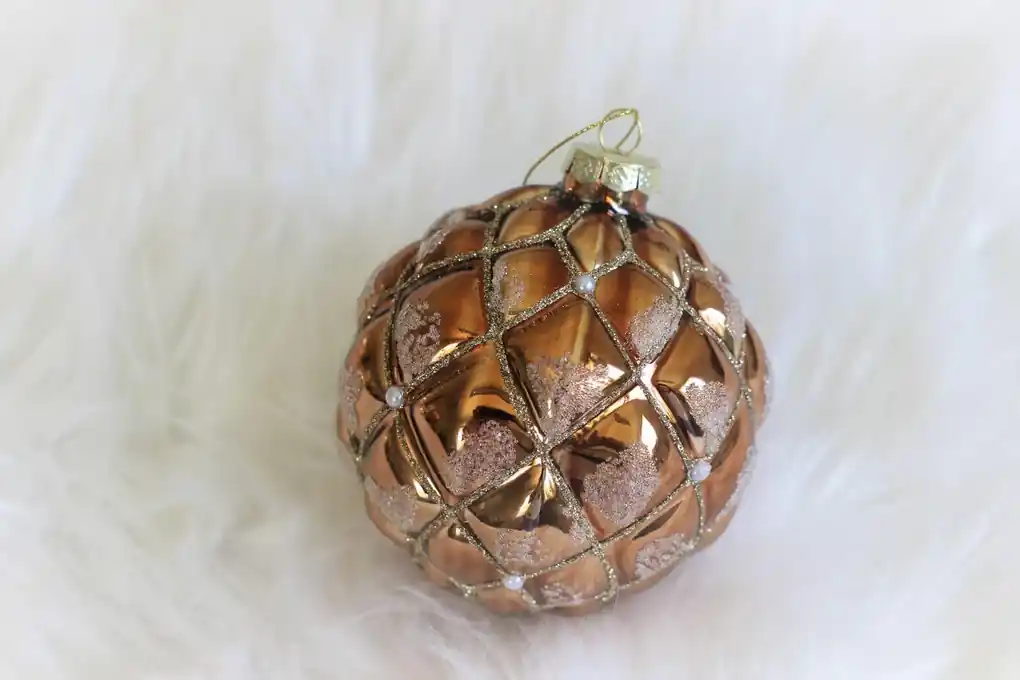 Zlato hnedé luxusné vianočné gule 3ks 10cm | BIANO