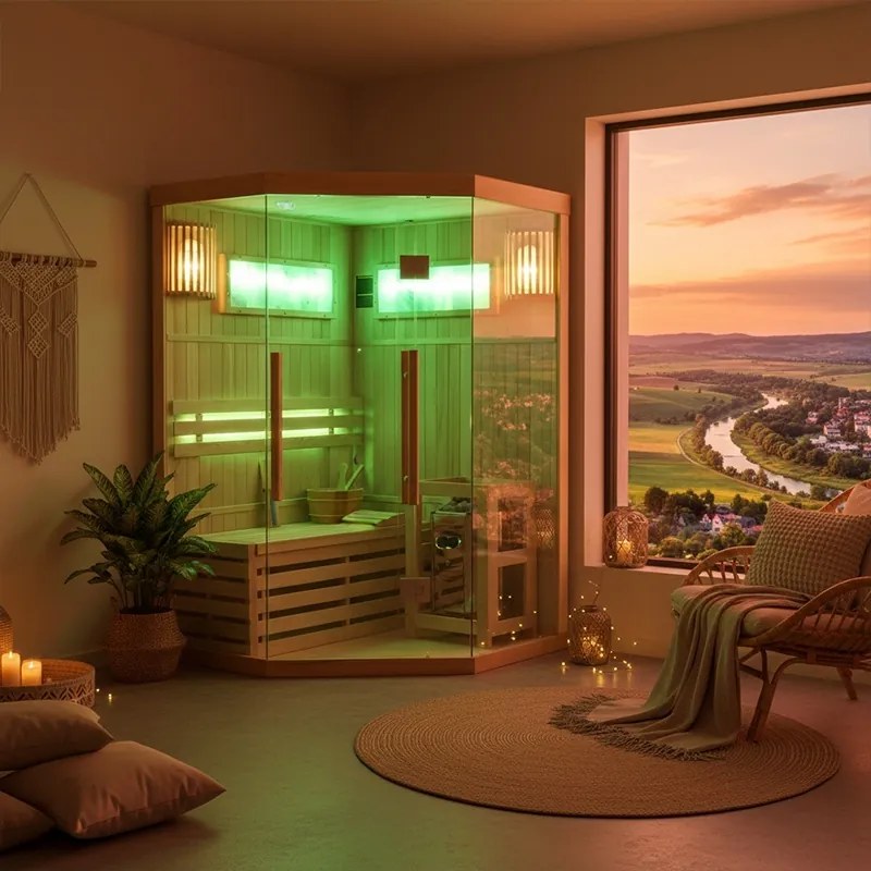 BPS-koupelny Fínska sauna Relax HYD-3939 120x120, 1-2 osoby