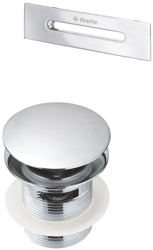 Deante Deante, zostava pre voľnestojace vane, kovová zátka typu ClickClack a krytka na prepad, chrómová, DEA-KYY_010B