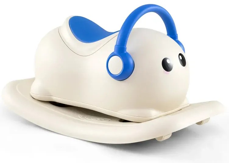 Hojdací koník 3 v 1 pre batoľatá vo veku od 1 do 3 rokov Hojdacia hračka v aute so skrytým úložným priestorom Biela