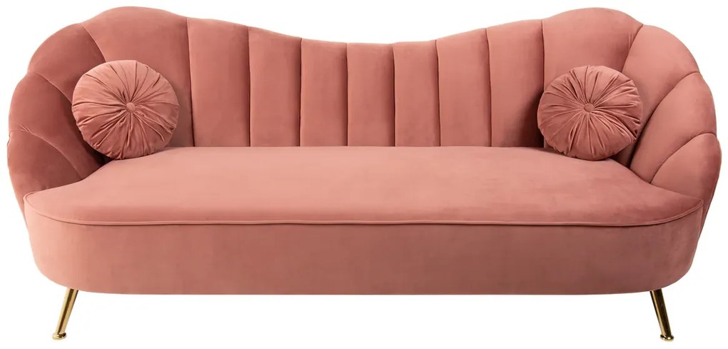 Trojmiestna pohovka ARIELLE 220 cm nadčasová ružová zamatová