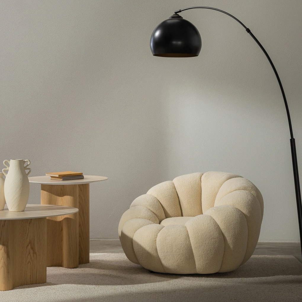 Dizajnové relaxačné kreslo VENEZIA 100 cm bouclé béžové