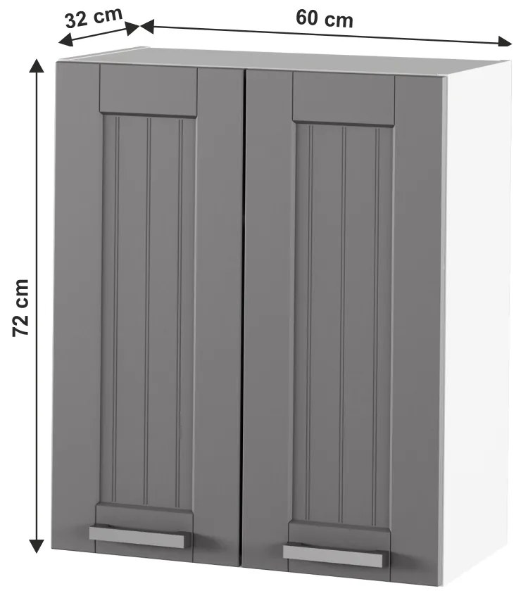 Horná kuchynská skrinka Janne Typ 6 (tmavosivá + biela). Vlastná spoľahlivá doprava až k Vám domov. 1021191