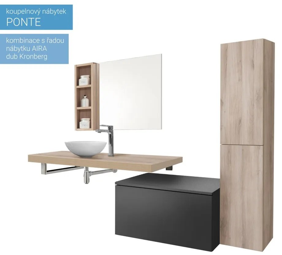 Mereo, Mereo Ponte, kúpeľňová skrinka 70 cm, Multidecor, Biela Arctic, MER-CN291BIAA