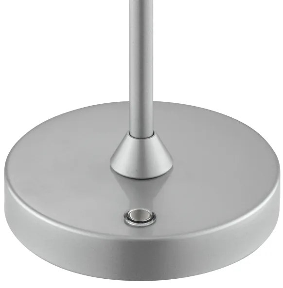 Brilliant - LED stmievateľná nabíjateľná dotyková stolná lampa ELORA LED/2,5W/5V 2700K IP44 strieborná