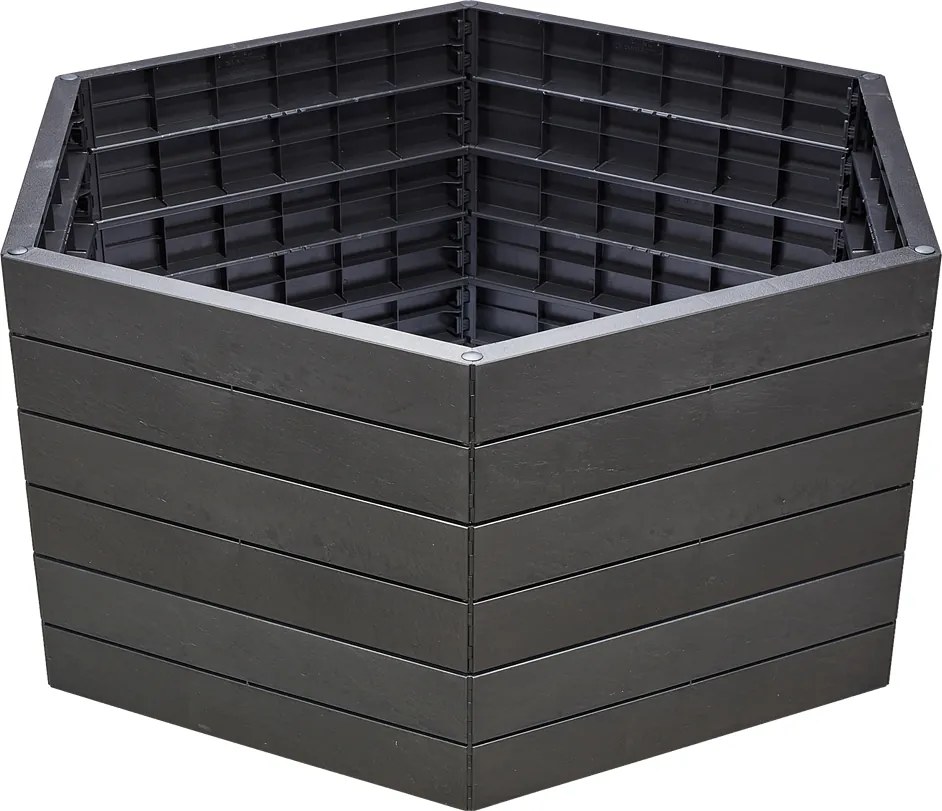 Garantia Ergo Vysoký záhon Stone XL, plast, 125 × 145 × 75 cm, antracit