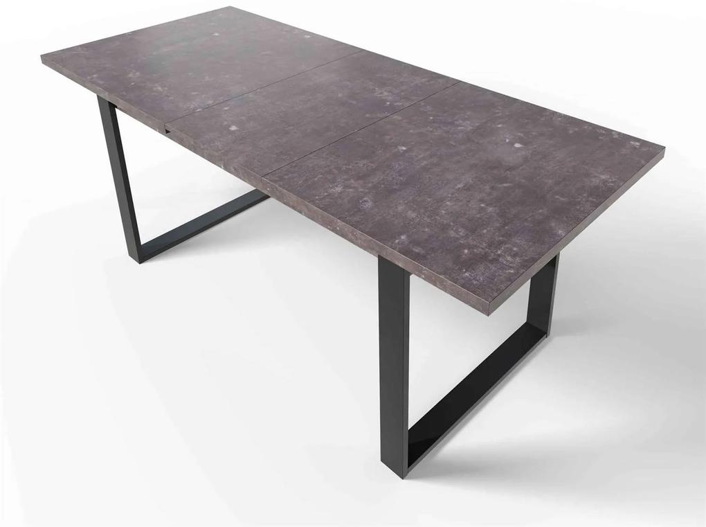 Rozkladací jedálenský stôl GRANDE 150 - 190 x 80 cm Betón