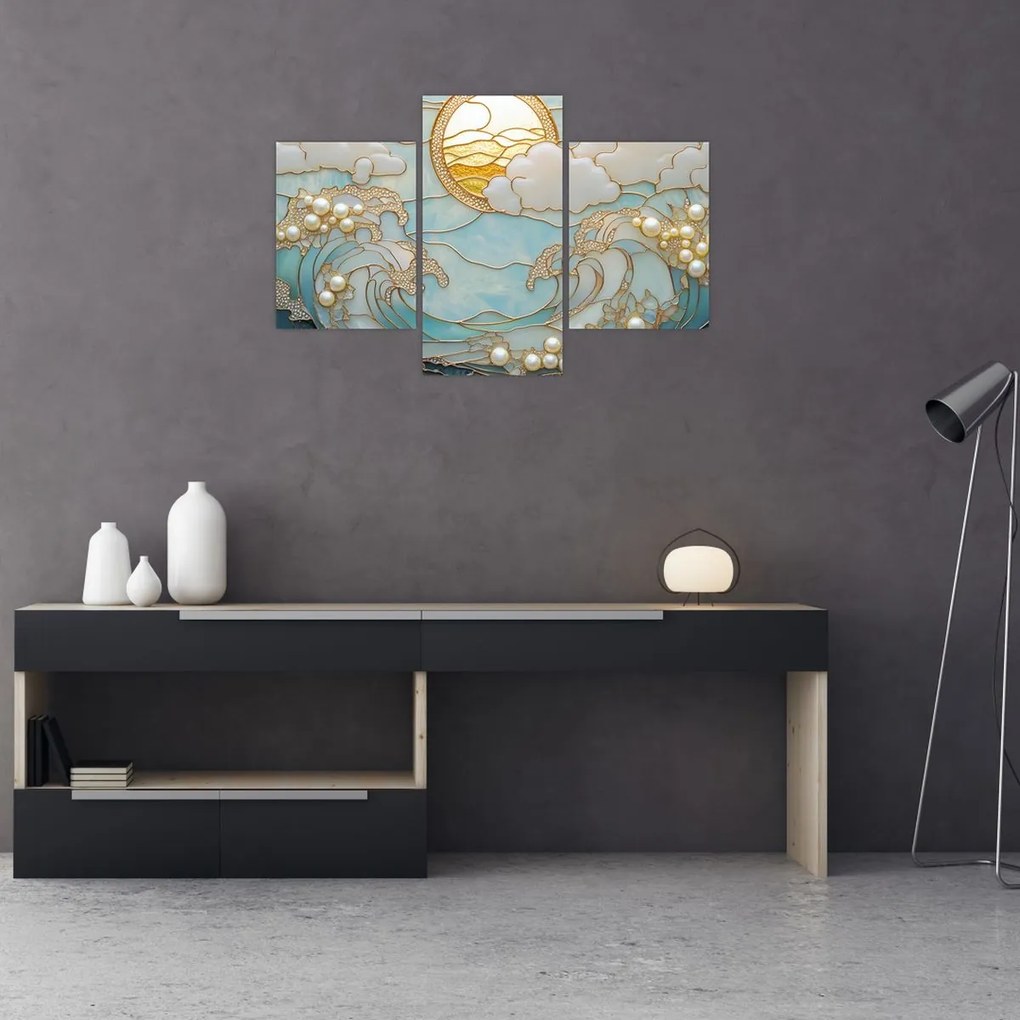 Obraz - 3D perly v oceáne (90x60 cm)