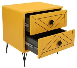 Nočný stolík LUNA 55x50 cm žltá