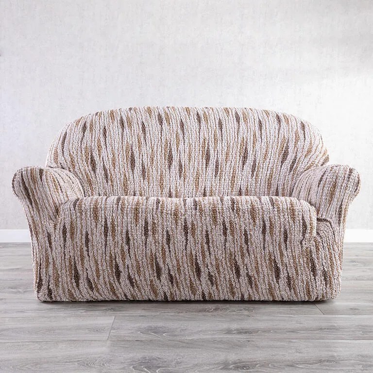 Bielastické poťahy NOVELO béžová trojkreslo (š. 170 - 220 cm)