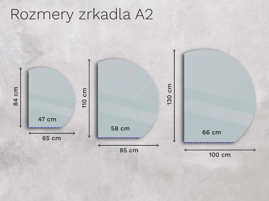 Atypické zrkadlo do kúpeľne s LED osvetlením A2 65x84