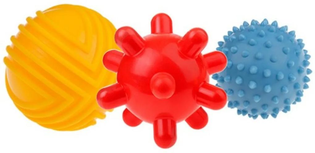 TULLO Edukačné farebné loptičky 3ks v balení, žltý/červený/modrý