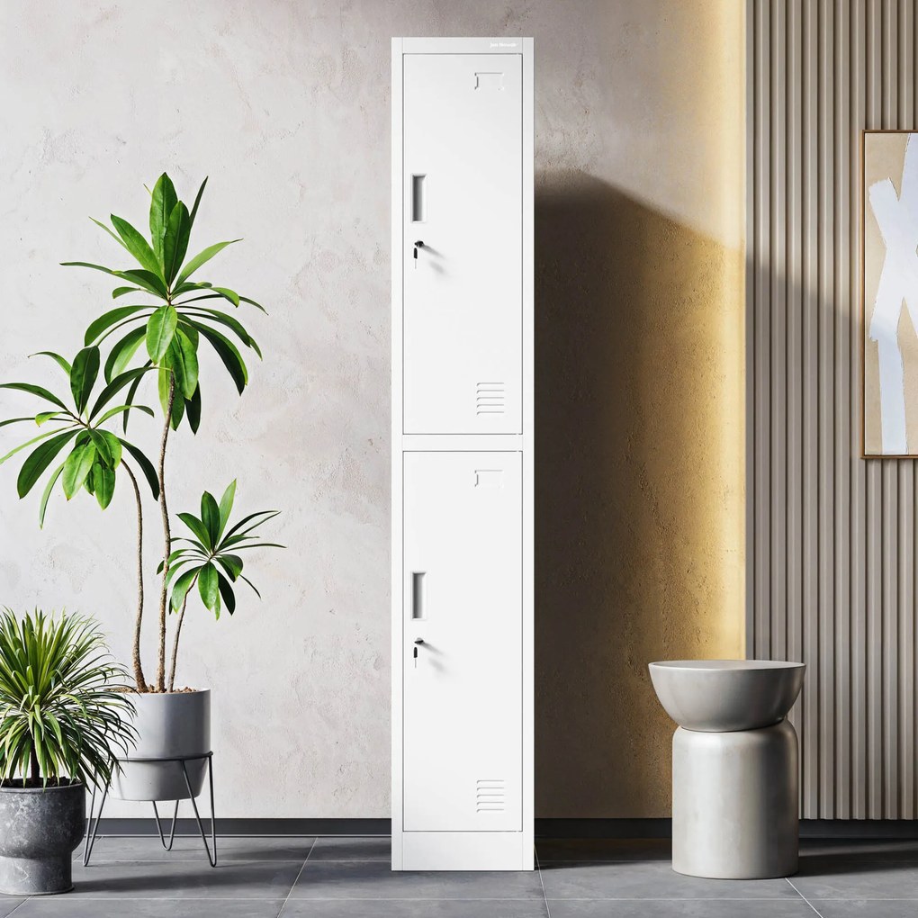 Jednoduchá pracovná šatníková skriňa biela, 316,5x1850x450 mm: IGOR 1 Plus