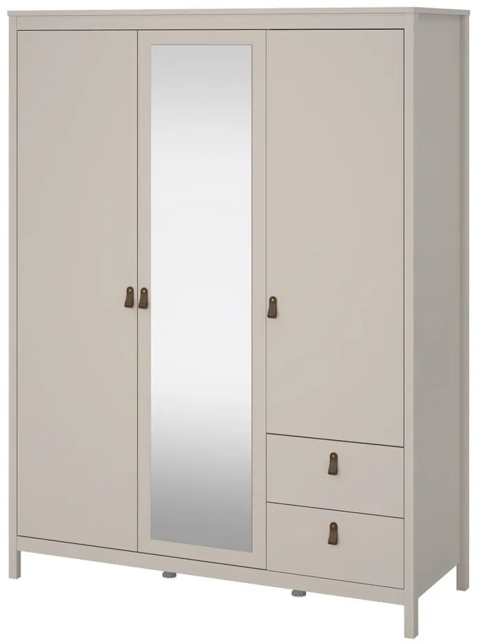 Sivobéžová šatníková skriňa so zrkadlom 150x199x58 cm Madrid – Tvilum