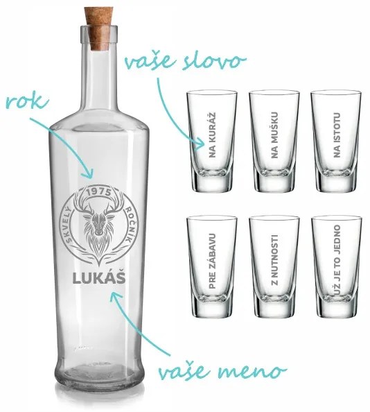 Pieskovaný set na slivovici Divoký ročník (1+6)
