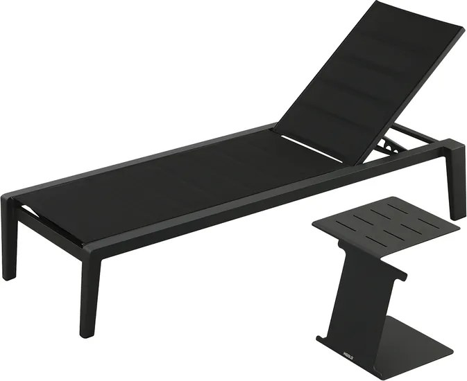 EMOTI čierne ležadlo na terasu