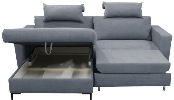 Rozkladacia rohová sedacia súprava HORTA v tvare L, ľavé prevedenie, tmavosivá