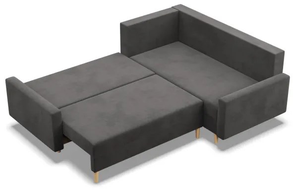 Rohová rozkladacia sedačka BLANK Comfort pravá, sivá