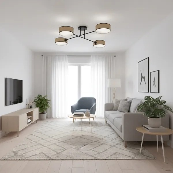 Prisadený luster MAGA 4xE14/10W/230V béžový