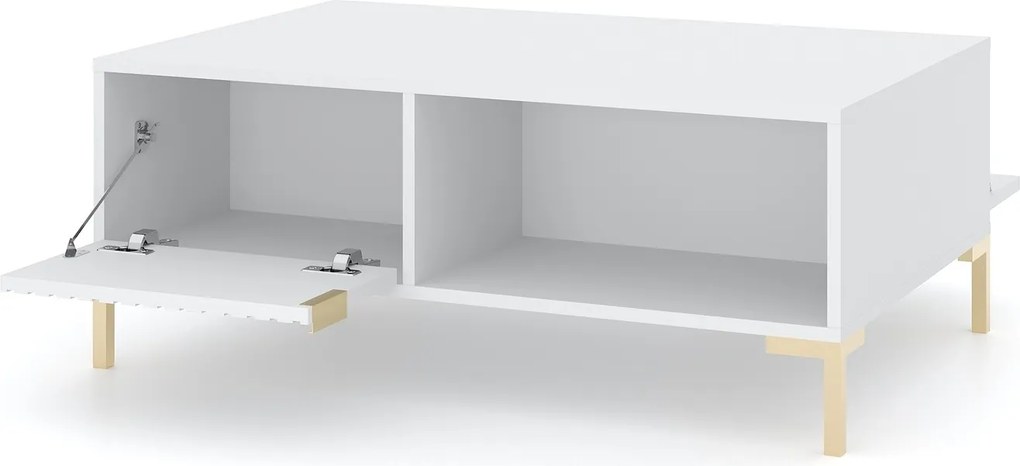 Konferenční stolek Flinn 100 cm bílý/zlatý