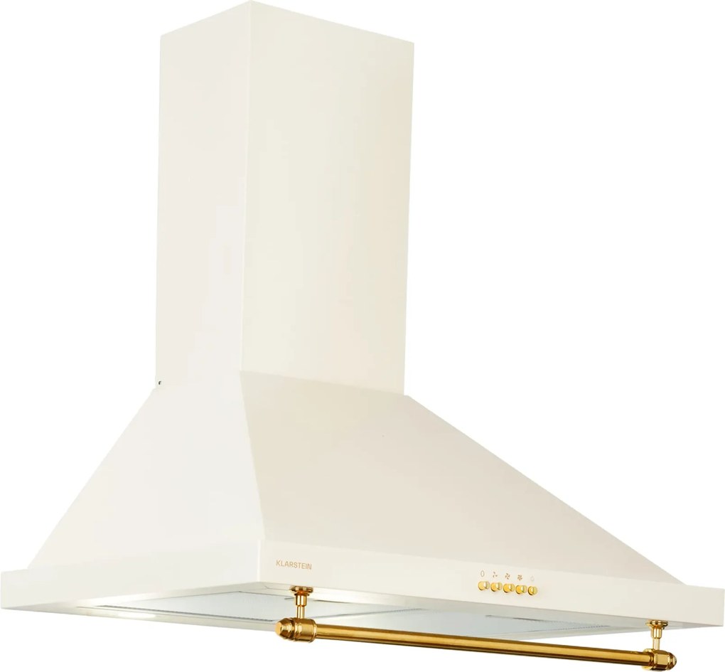 Klarstein Montblanc 60, digestor, 60 cm, nástenný, 610 m³/h, LED, lišta, krémový