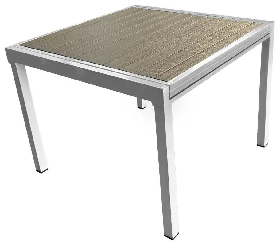 Rozkladací záhradný stôl DARIO (biela oceľ + sivá) (pre 4-8 osôb). Vlastná spoľahlivá doprava až k Vám domov. 1091738