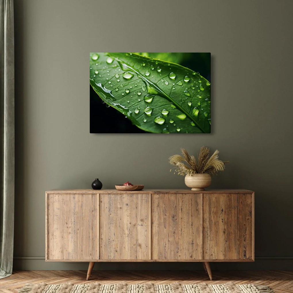 Obraz - List po daždi (90x60 cm)