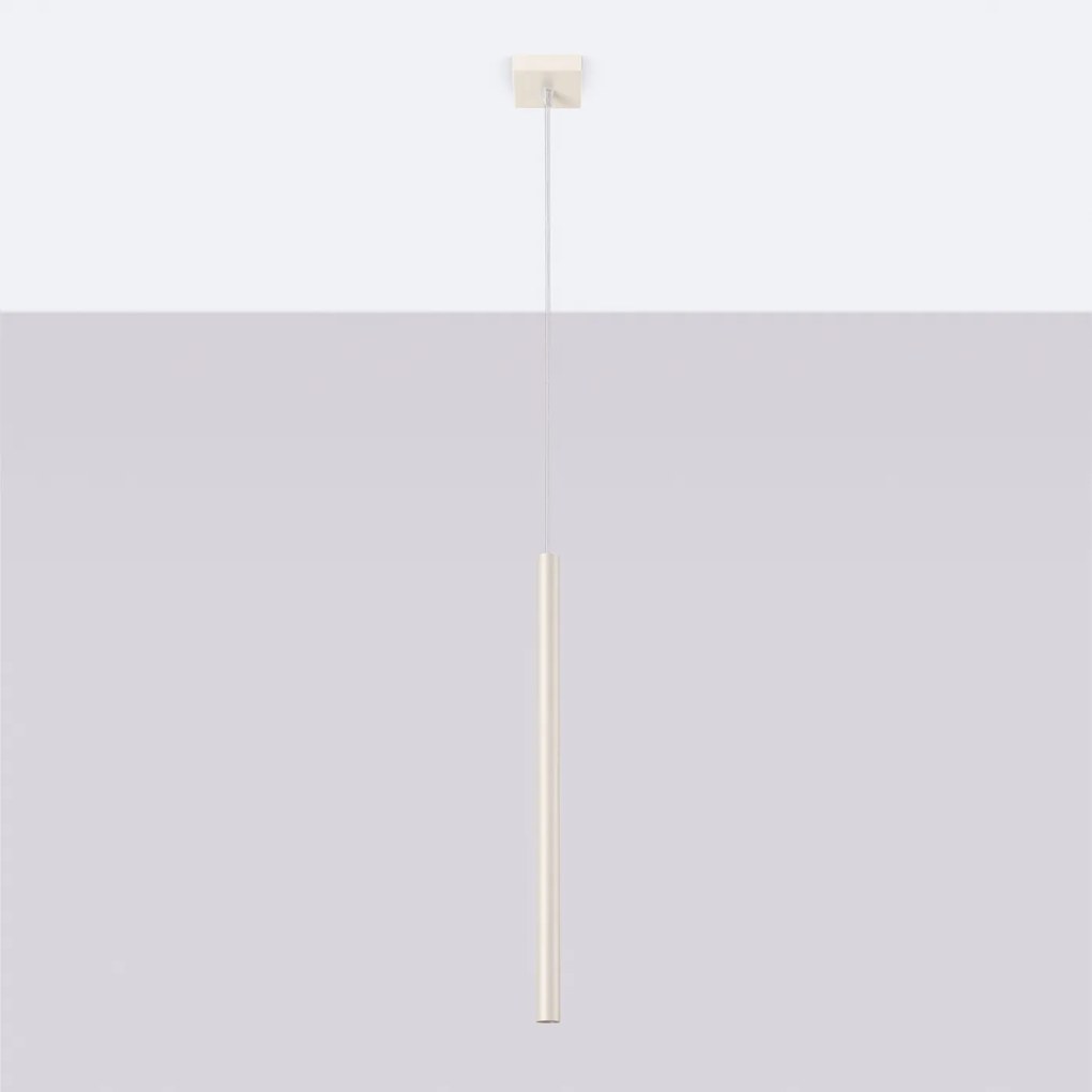 Závesné svietidlo Pastelo, 1x béžové kovové tienidlo