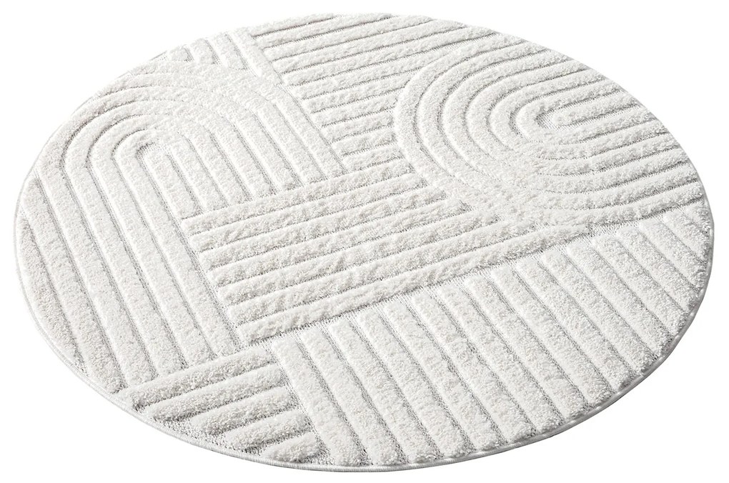 Dekorstudio Moderný okrúhly koberec FOCUS 765 krémový Priemer koberca: 120cm