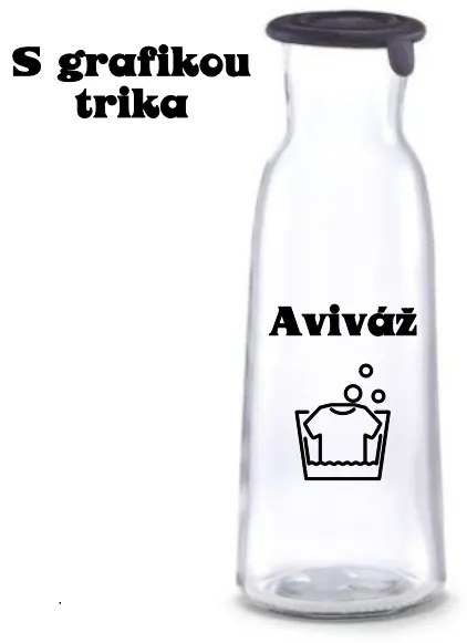 Sklenená fľaša na mlieko / olej / aviváž s čiernym silikónovým viečkom, 1 l