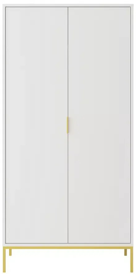 Šatní skříň Austin 100 cm bílá/zlatá