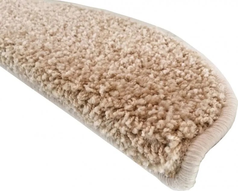 Vopi Nášľapy na schody Color shaggy béžový polkruh, samolepiaci - 24x65 polkruh (rozmer vrátane ohybu)