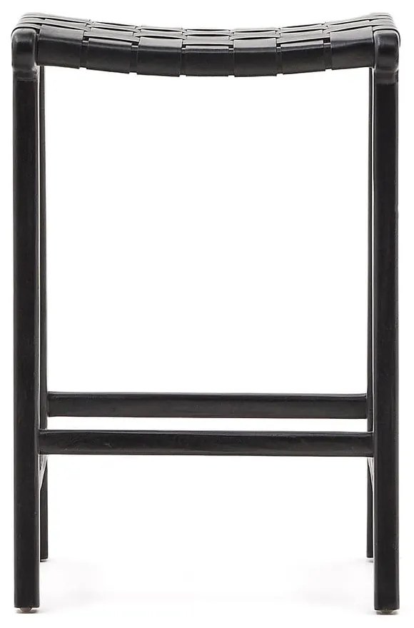 Čierna barová stolička z mahagónového dreva Calixta – Kave Home