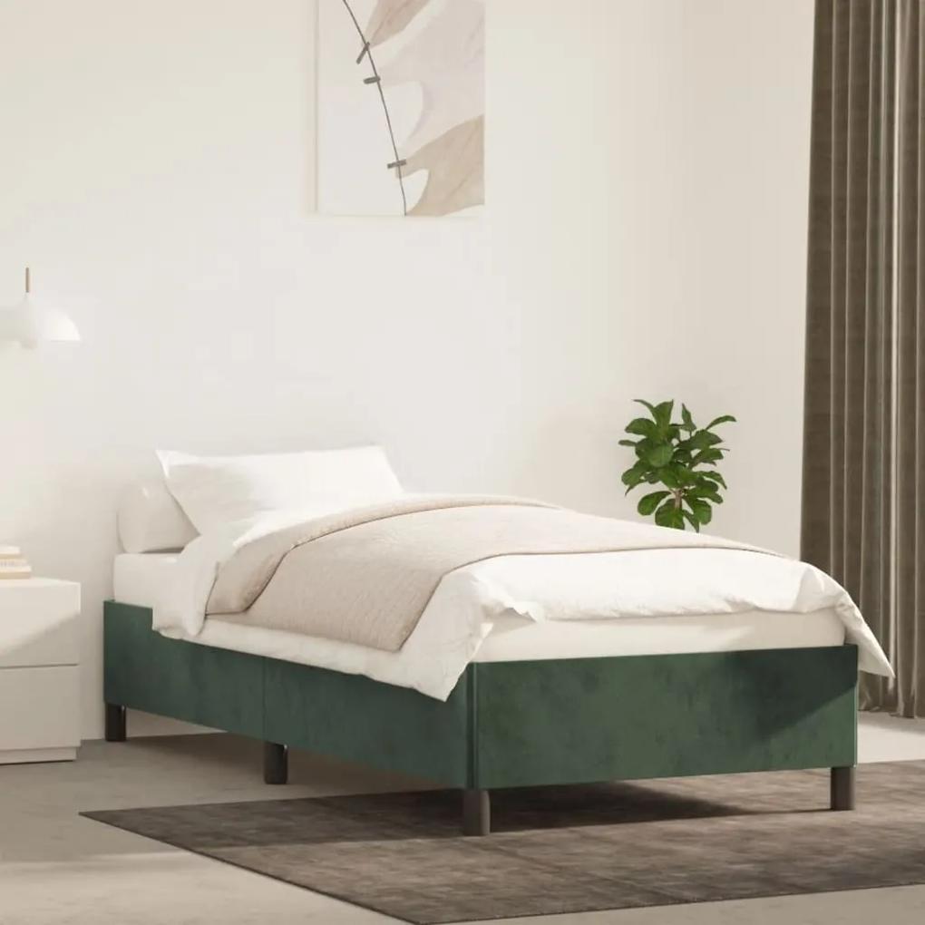 Rám postele zelený 90x190 cm zamat
