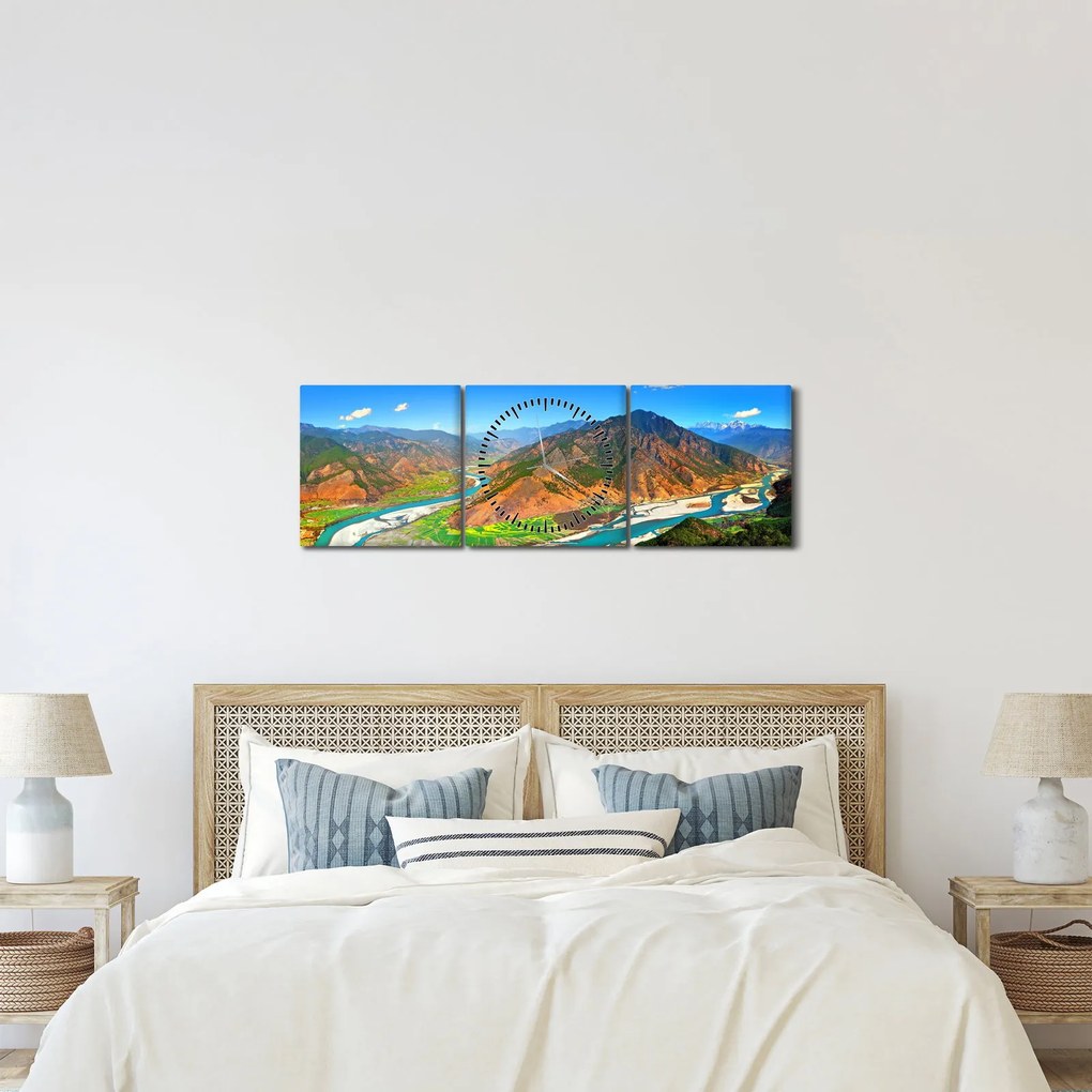 Obraz - River Yangtze (s hodinami) (90x30 cm)