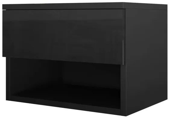 Nočný stolík NECE 32x45 cm čierna