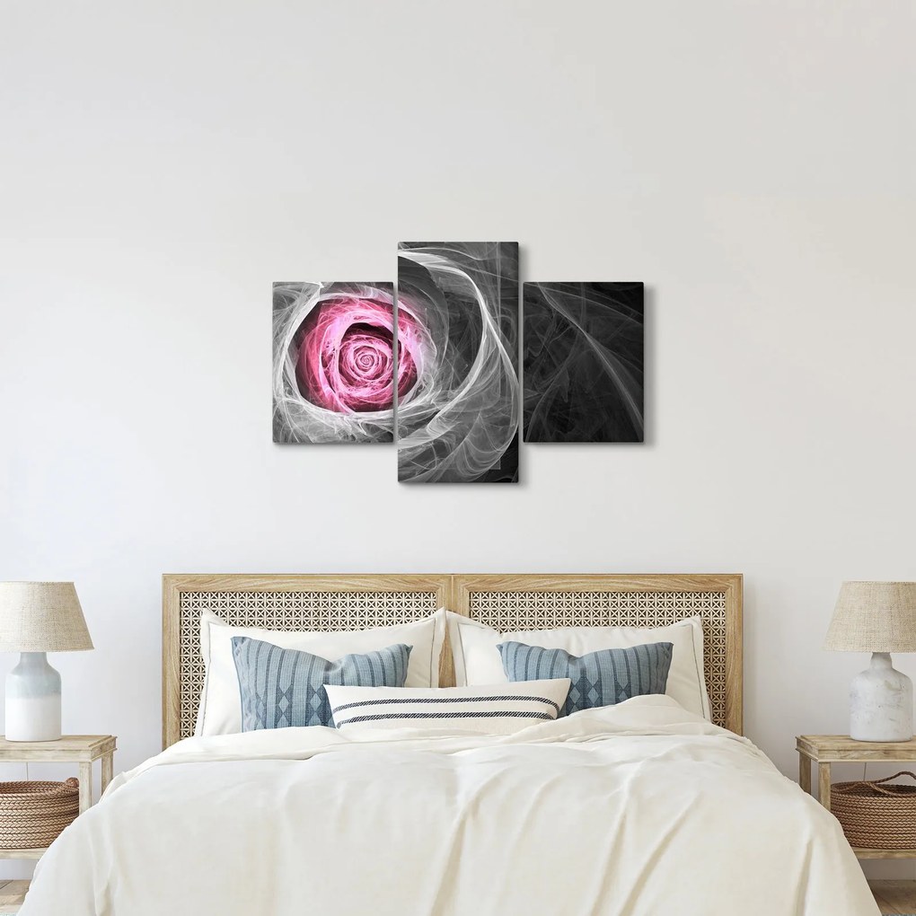 Obraz - Abstraktné ruže, fuchsiová (90x60 cm)