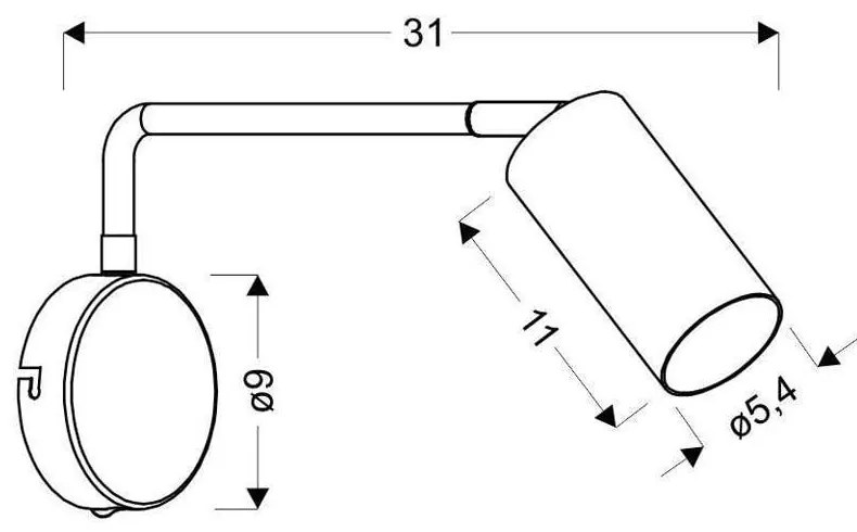 Kovové nástenné svietidlo v čierno-zlatej farbe Tina - Candellux Lighting