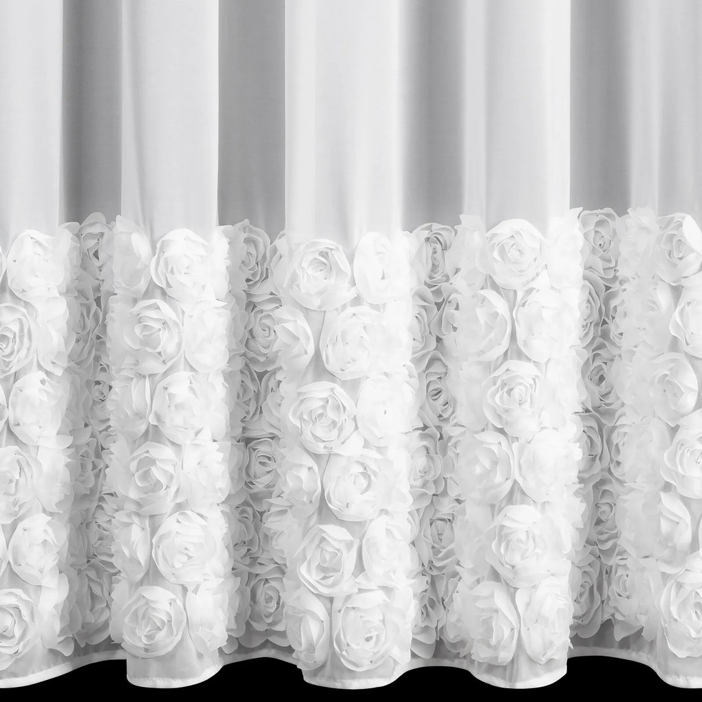 ZÁCLONA NA PÁSKE EVA MINGE ROSES7 140X270 CM BIELA