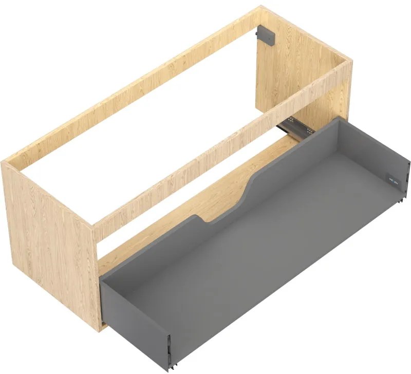 Mexen Box-A, závesná skrinka 120 cm, 1 zásuvka, dub, 91AX0-1200-470-1-81