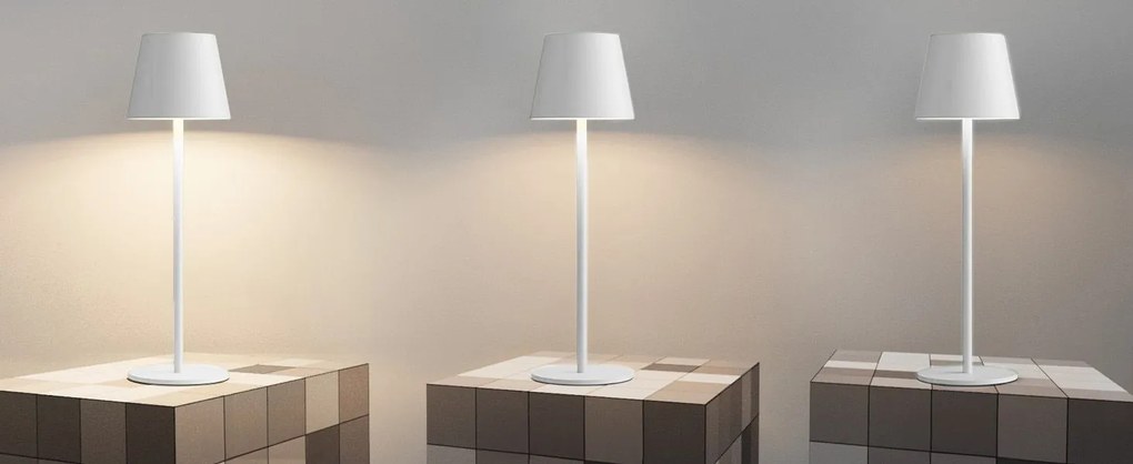 Toolight Toolight, dotyková LED nočná stolná lampa 5W, 3 farby svetla, USB napájanie, APP1370-T WHITE, biela, OSW-08634