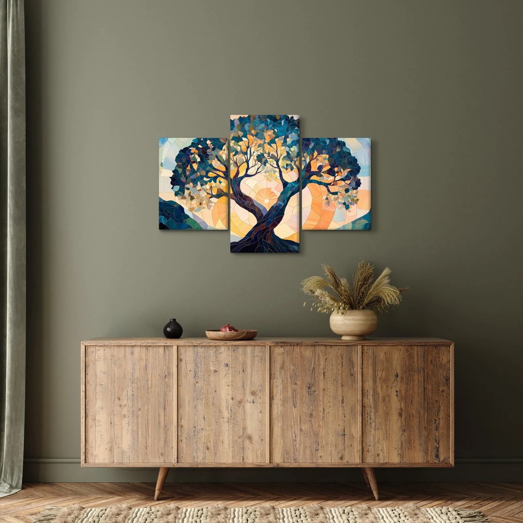 Obraz – Mozaika – slnko a strom II. (90x60 cm)