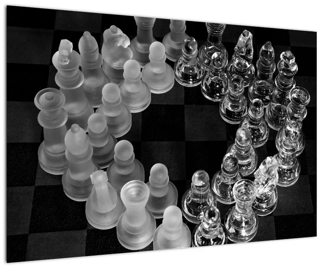 Obraz - čiernobiele šachy (90x60 cm)