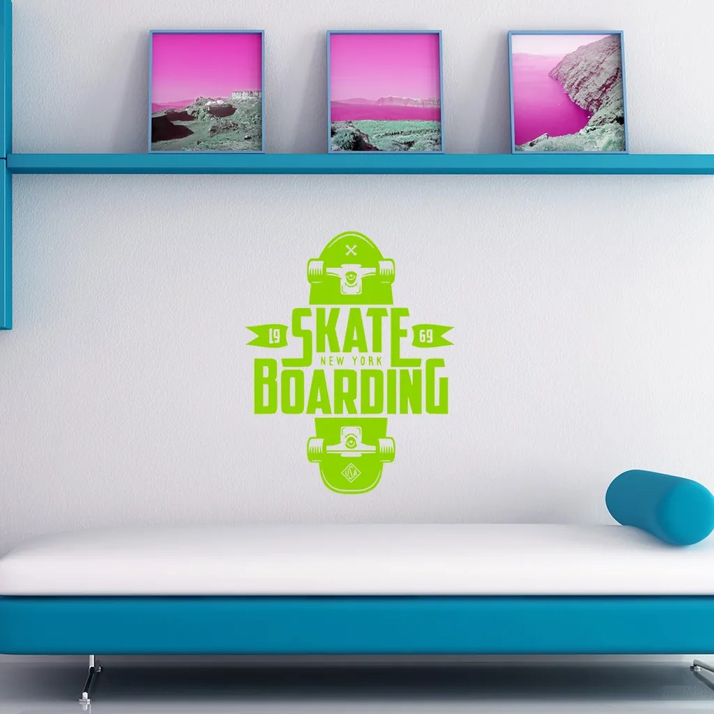 Veselá Stena Samolepka Skateboarding Farba: hnědá, Veľkosť: 80 x 63 cm