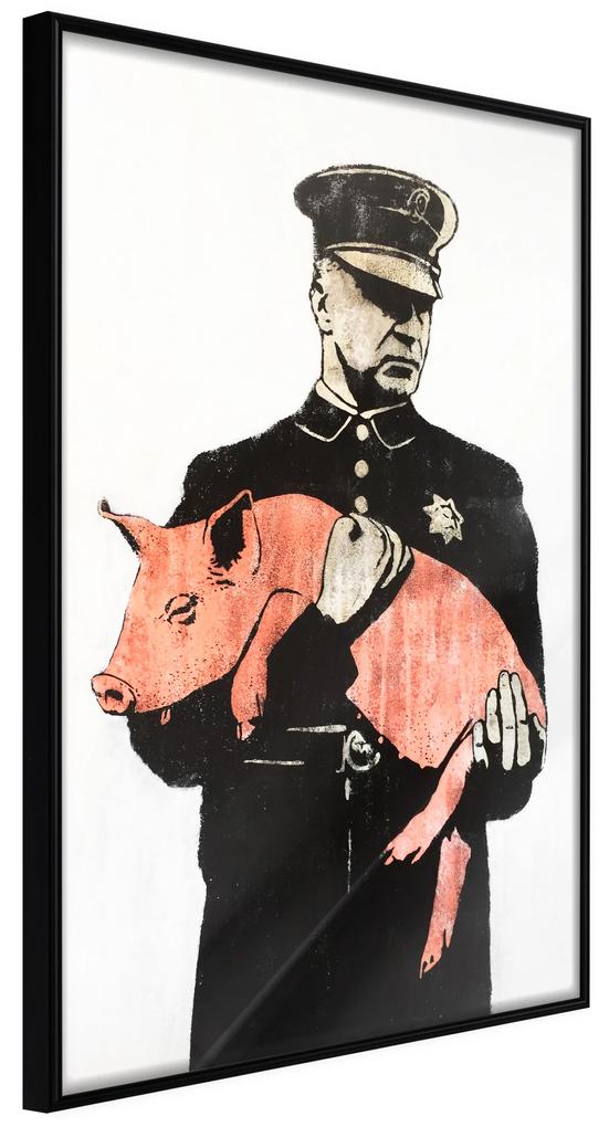 Artgeist Plagát - Police Pig [Poster] Veľkosť: 20x30, Verzia: Čierny rám