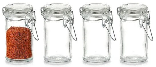 Zeller Present Korenica, sada 4ks sklenených koreničiek s hermetickým klipom HERMES