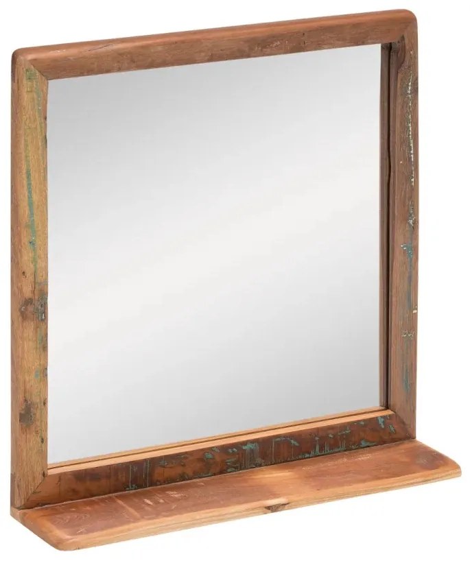 furniture-nabytek.cz - Masívne kúpeľňové zrkadlo Kalkata z recyklovaného dreva, lakované, viacfarebné – 70×70 cm
