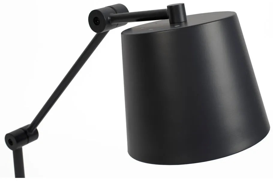Čierna stolová lampa s kovovým tienidlom (výška 60 cm) Hajo – White Label